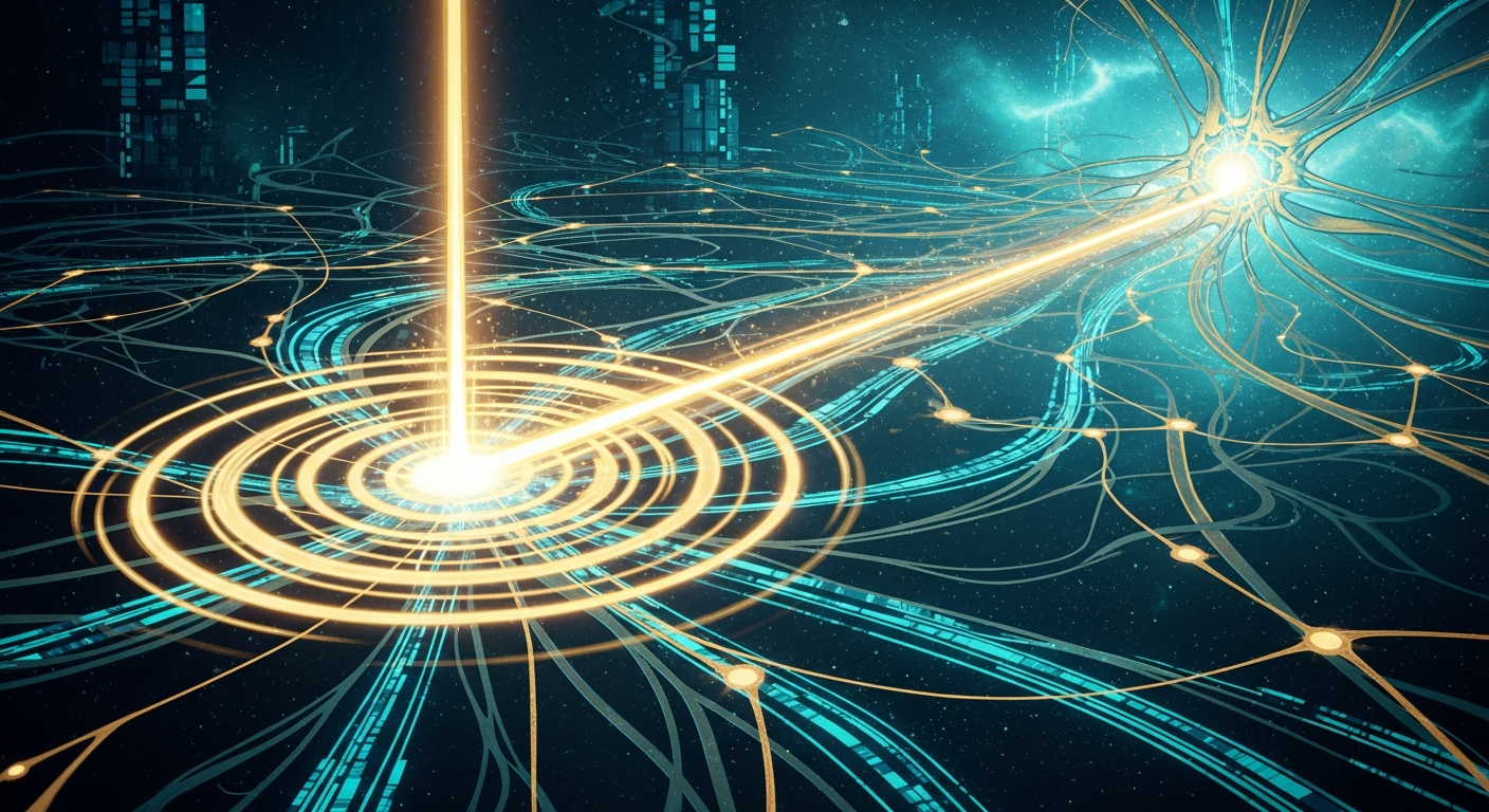 Frame 2: A golden pulse ripples through the network